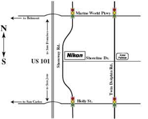 Driving directions to the Nikon Precision office in Belmont, California.